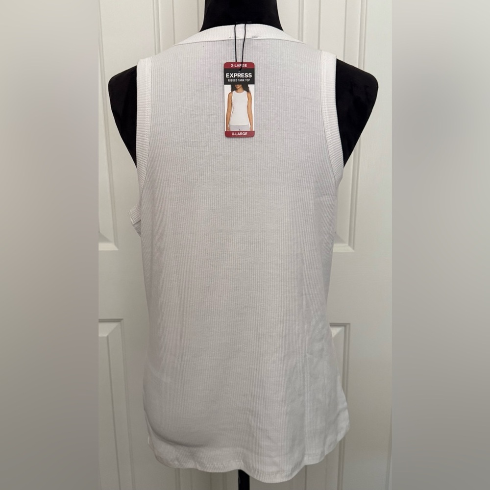 Express White Ribbed Tank Top - Picture 2 of 4